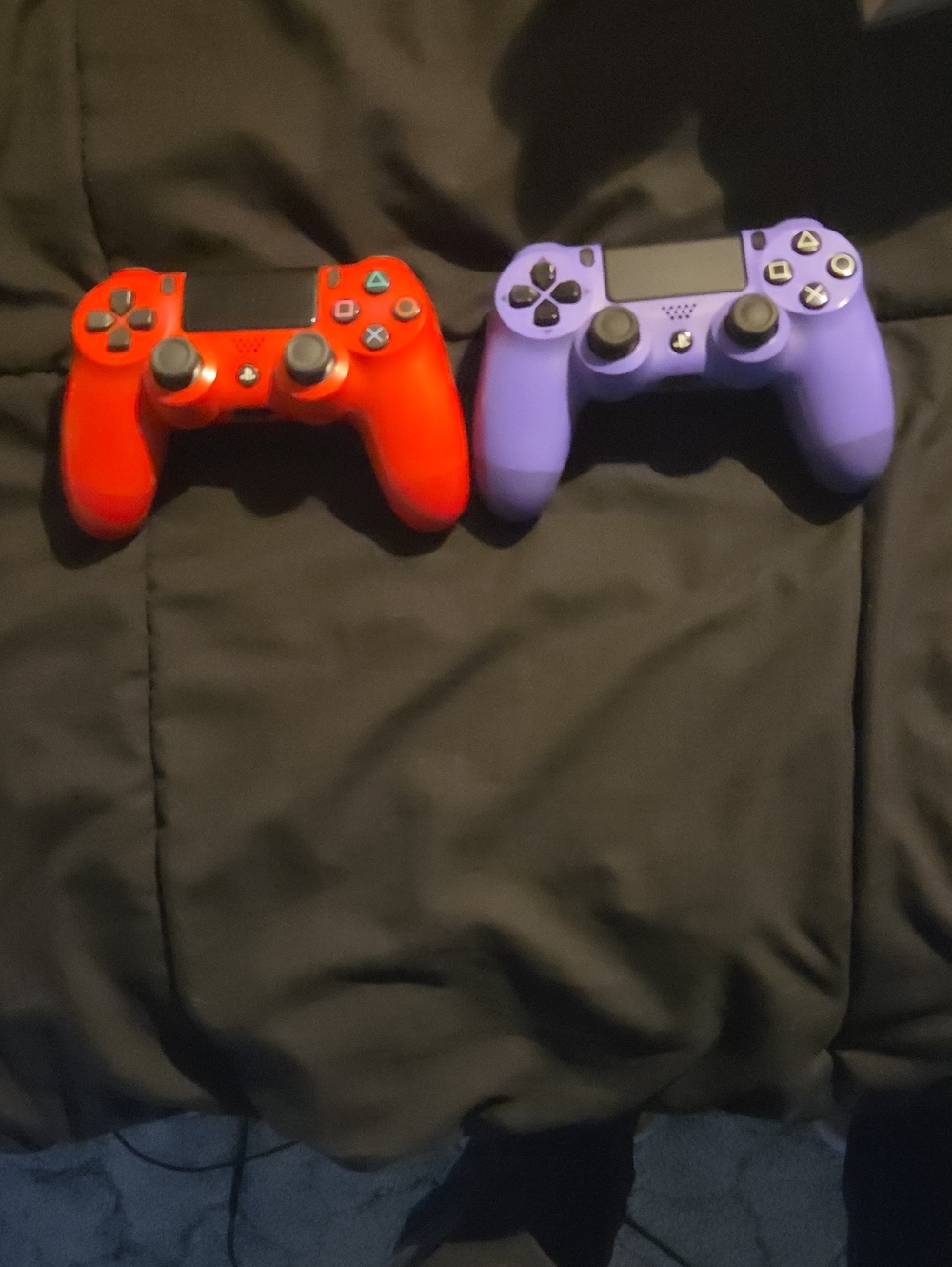 PlayStation-Style Wireless Controller Pair - Red and Purple